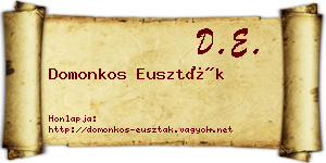Domonkos Euszták névjegykártya